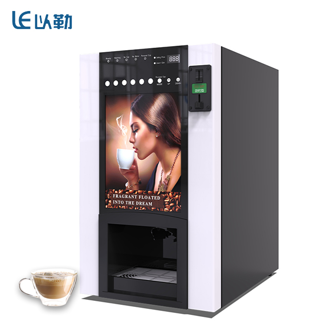 Commercial 6 Kinds of Hot Instant Coin Operated Coffee Vending Machine 