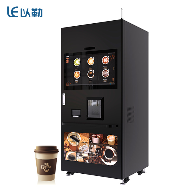 Automatic Commercial Smart Coffee Bean To Cup Fresh Fround 32 Inch Touch Screen with Ice Maker
